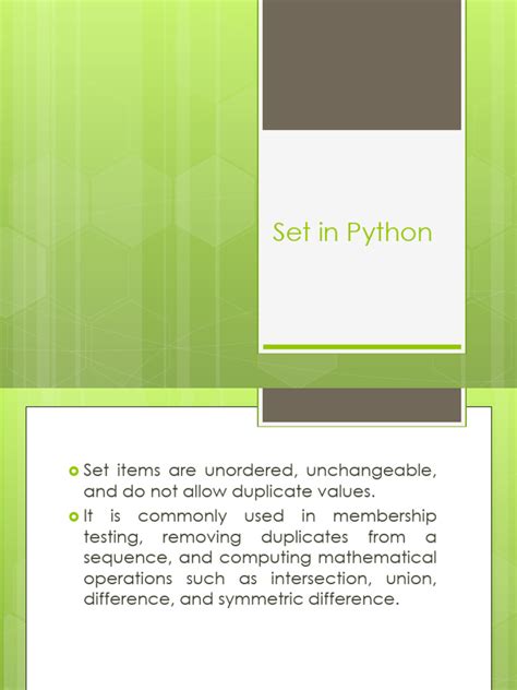 Image result for Example of Set in Python