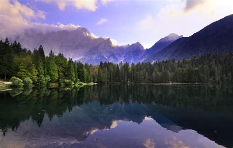 Wallpaper landscape, mountains, nature, lake, reflection, Alps, forest ...