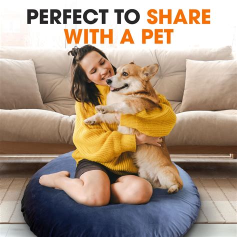 32 Inch Round Floor Pillow for Meditation Yoga and Lounge, Extra Large ...