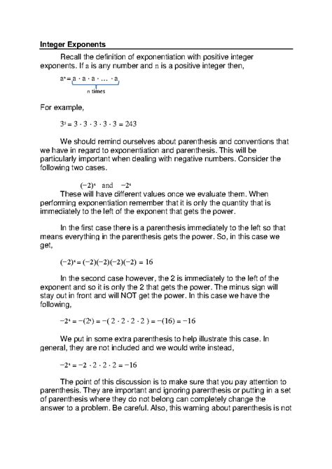 Image result for Integer Exponent Example