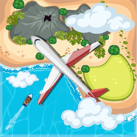 Image result for Plane Flying Over Beach Drawing