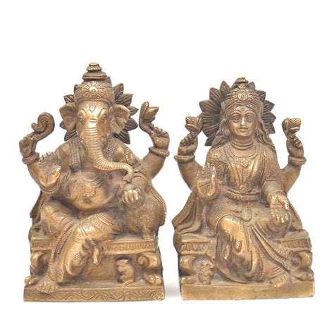 Bronze Laxmi Ganesha Figurine