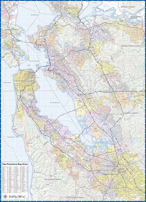 Buy San Francisco Bay Area Laminated Wall Map Online at Lowest Price in ...