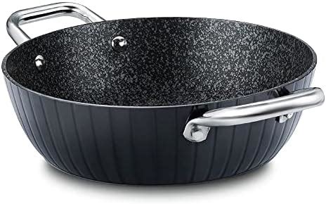 Prestige Durastone Hard Anodised 6 Layer Non-Stick Wok, (28 cm, 3.5 ...