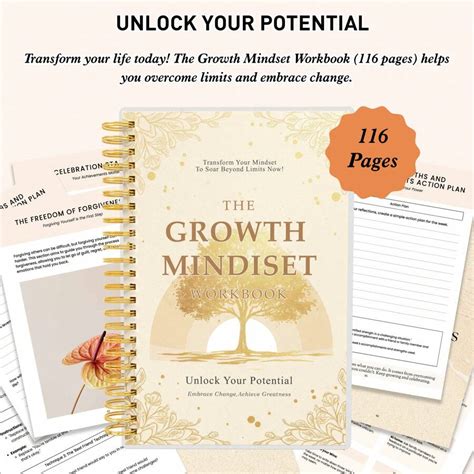 The Growth Mindset Workbook: 116 Pages To Unlock Your Potential ...