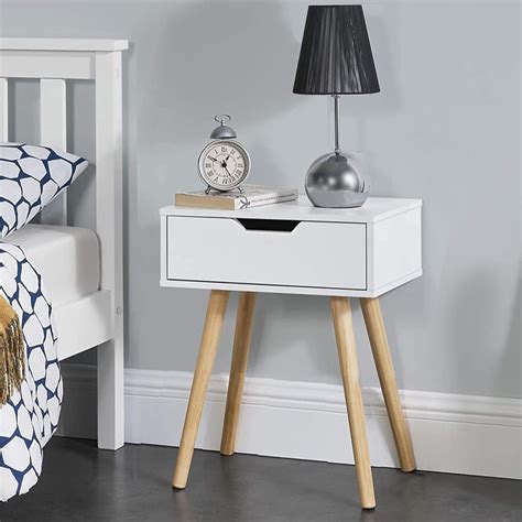 UHUD CRAFTS Engineered Wood Bedside Table For Bedrooms, Mid-Century ...