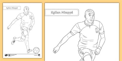 Kylian Mbappé Colouring Sheet - Football (teacher made)
