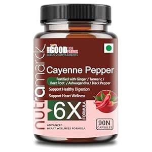 NutraMarck's Cayenne Pepper 6X Capsules 1000mg with Ashwagandha ...