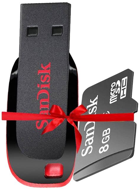 SanDisk SDSDQM-008G-B35/SDCZ50-016G 8GB Memory Card and 16GB Pen Drive ...