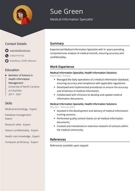 Medical Information Specialist Resume: Job Description, Sample & Guide