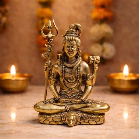 Shiva Murti | Brass Superfine Finish | Serene Meditation Form | 3 ...