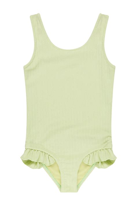 Mini One Piece - Lily Green Ribbed Terry | Floating Swim