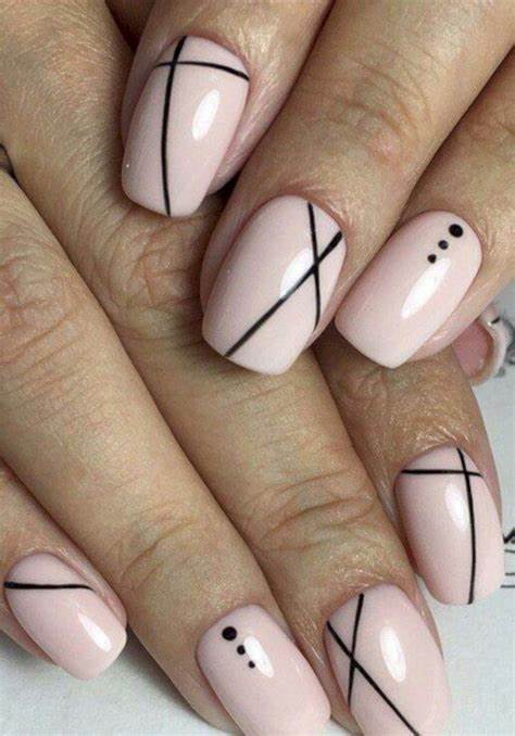 Dotted Lines easy line nail designs