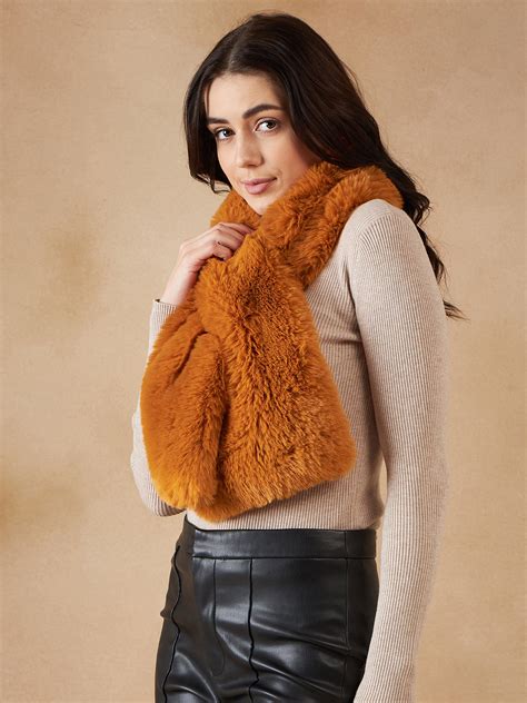 Carrot Orange Faux Fur Cape Neckpiece - InWeave