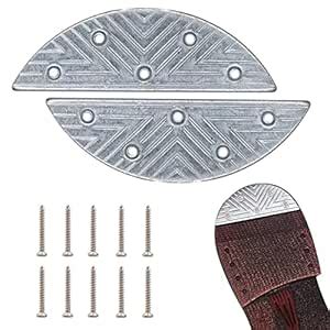 Metal Heel Plates 1 Pairs Half Moon Heel Sole Heel Guard Repair Pads ...