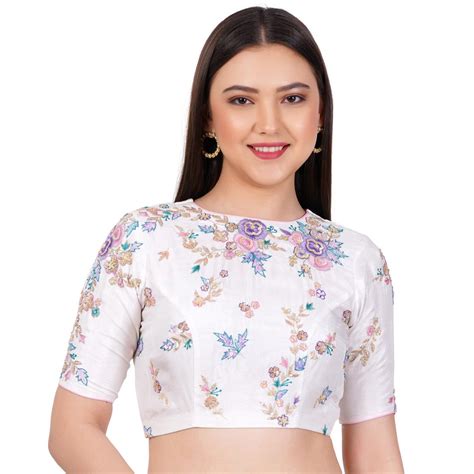 Silk White Color Hand Embroided Blouse – Sufiza Lifestyle