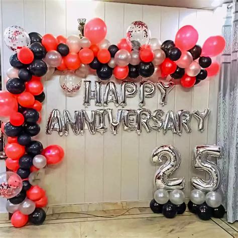 25 Wedding Anniversary Decoration Ideas Happy Anniversary Silver Theme
