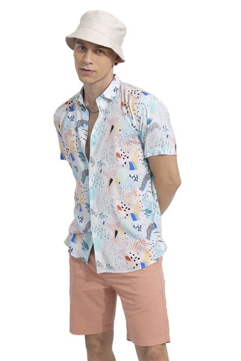 SNITCH Mellow White Shirt Rayon Slim Fit Shirt|Anti-Dust|Coin Pocket ...