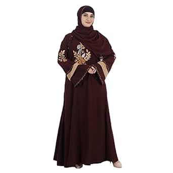 Buy Humeira Abaya Dubai Style Sleeves & Front Simple Embroidery Burkha ...
