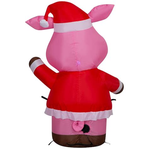 Holiday Living 3.5-ft LED Pig in Santa Suit Christmas Inflatable 883630 ...