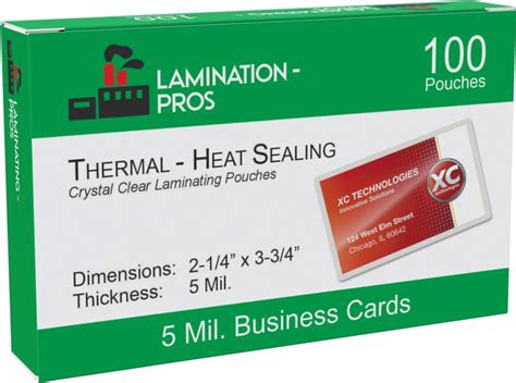 Amazon.com : Business Card Laminating Pouches, 5 Mil Business Card ...