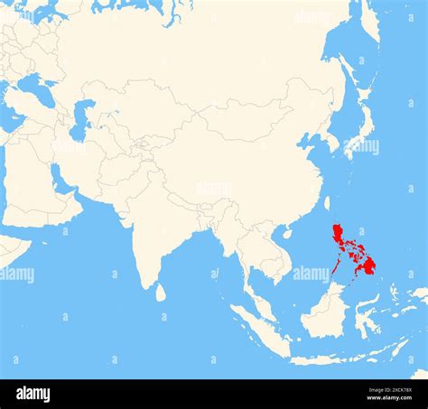 Locator map showing the location of the country Philippines in Asia ...