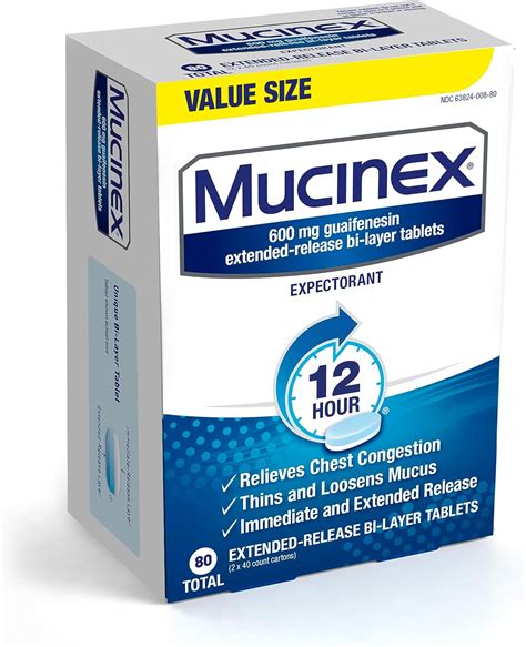 Mucinex 12 Hour Chest Congestion Relief Tablets (80 India | Ubuy