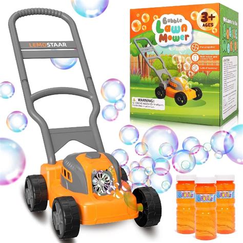 Amazon.com: Upgraded Bubble Lawn Mower for Toddlers - Outdoor Fun Push ...