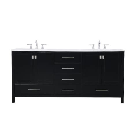 Elegant Decor First Impressions 72-in Black Undermount Double Sink ...