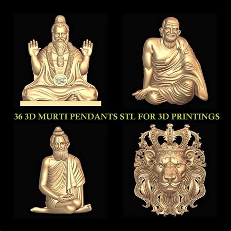 36 3D Murti Pendants STL - Exquisite Traditional Designs