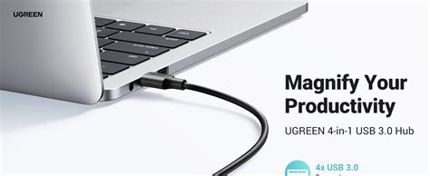UGREEN USB Hub, 4 Ports Type A Splitter Ultra-Slim USB 3.0 Expander for ...