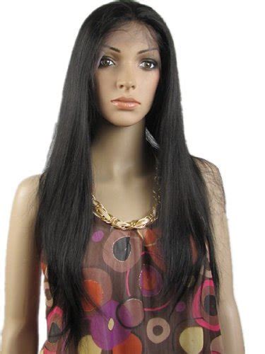 Tanya Lace Front Wig Long Wig 18' yaki straight Wig 100% Indian Remy ...