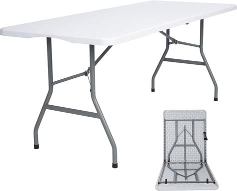 Amazon.com : Aoeiye 6ft Folding Table Plastic Fold in Half w/Handle ...