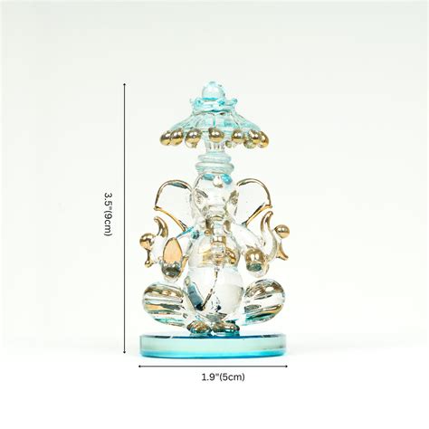Lord Ganesha Glass Decorative Idol — Blue – Natriel