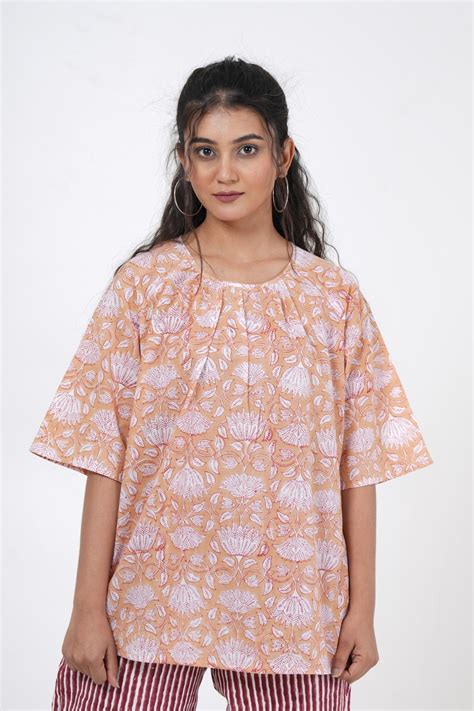 Lotus Petal Hand Block Printed Top