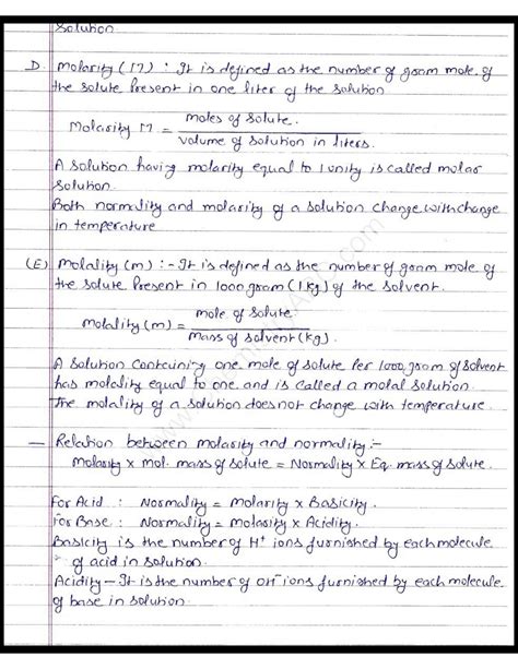 Image result for Solutions Class 12 Notes Handwritten