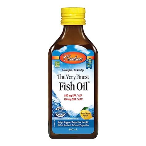 Carlson The Very Finest Fish Oil Liquid Omega-3 Lemon, 200ml : Amazon ...