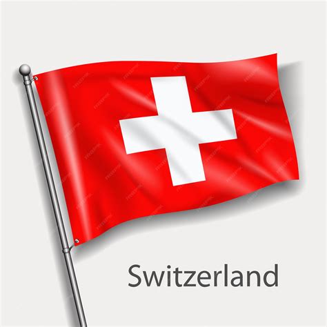 La bandera nacional de Suiza en Europa | Vector Premium