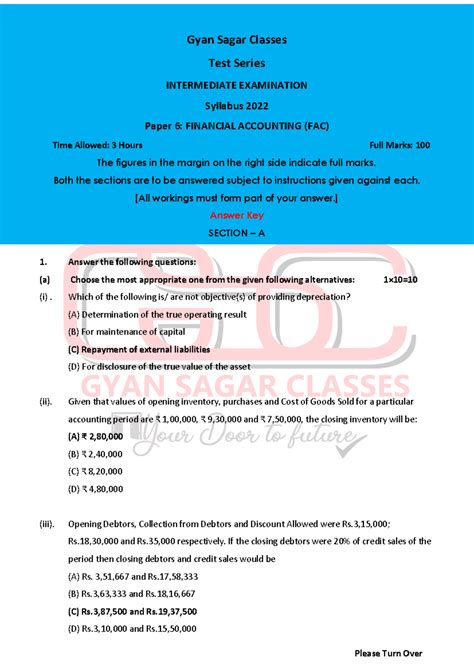 P06 FA SY 2022 Ans key - Gyan Sagar Classes Test Series INTERMEDIATE ...