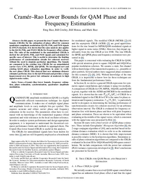 Image result for Cramer-Rao Lower Bounds
