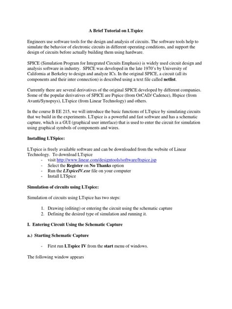 Image result for LTSpice Basics