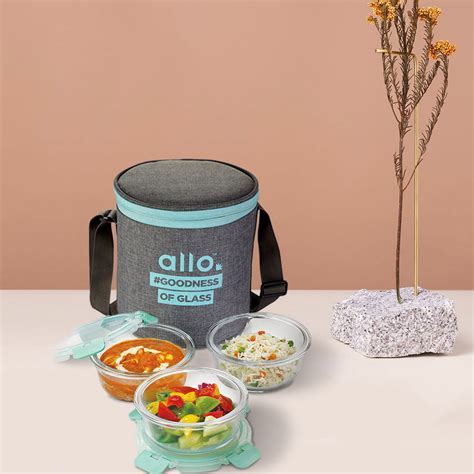 390ml x 3 Allo FoodSafe Microwave Oven Safe Glass Lunch box – Allo Innoware