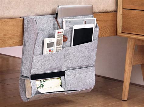 House of Quirk Bed Pocket Caddy, Felt Bed Pocket Organizer Bedside ...