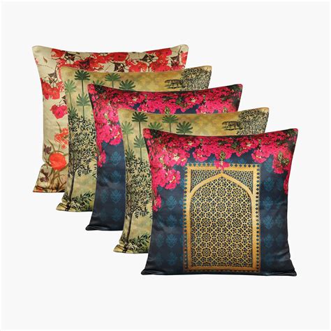 Buy INDIA CIRCUS Printed Cushion Cover - Set of 5 - 40.64 x 40.64 cm ...