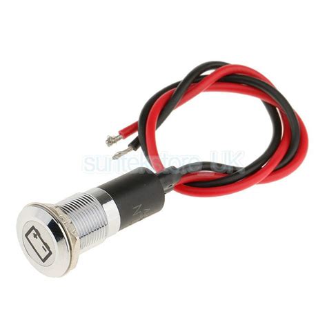 Waterproof 12mm DC 12V LED Dash Panel Battery Warning Light Indicator ...