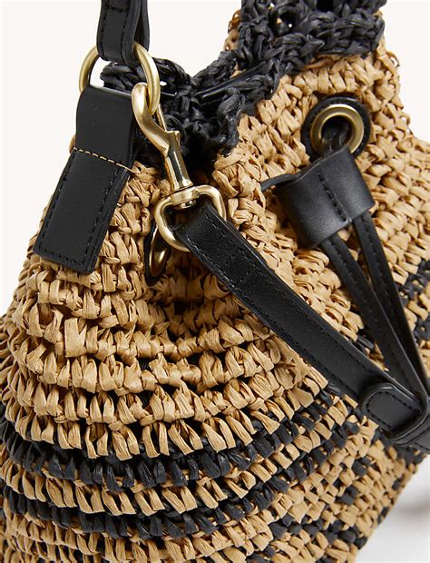 Buy Straw Duffle Cross Body Bag at Marks & Spencer