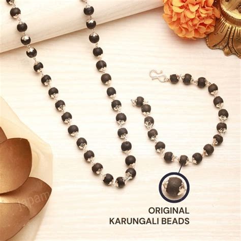 Silver Plated Karungali Mala + Karungali Bracelet Combo For Men – Japam