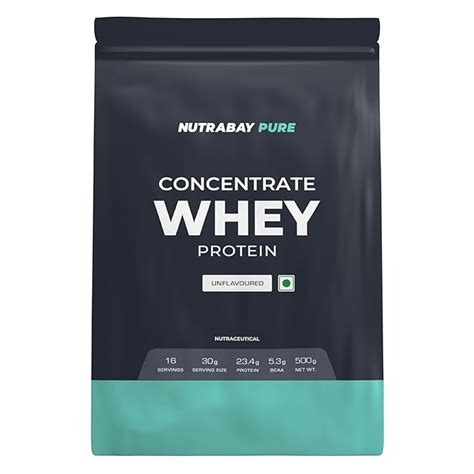 NUTRABAY Pure 100% Raw Whey Protein Concentrate - 500g, Unflavoured ...