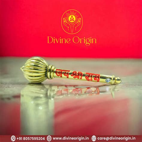 The Metal Hanuman Ji Gada Gold Colour For Puja Mandir – Divine Origin India