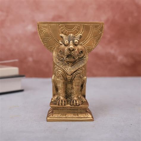 The Advitya Brass Yali Card Holder (Height 4 inch, Width 3 inch, Weight ...